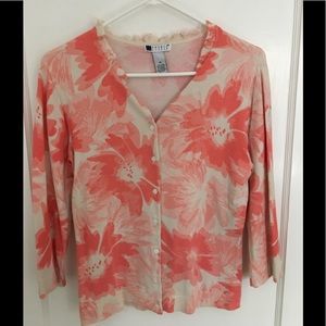 Carol Little Floral Silk Cardigan